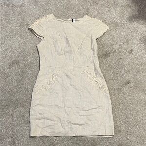 Kensie Elegant Cream Dress Lace Details